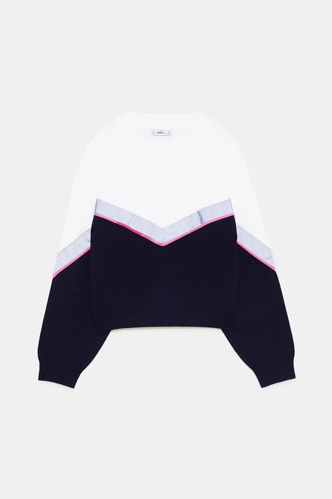 Felpa Color Block Con Striscia Catarifrangente