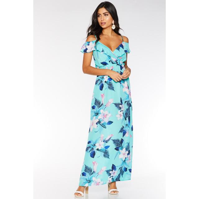 Quiz cold shoulder cheap maxi dress