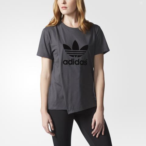 Camiseta Layered Trefoil - Dark Grey Heather Solid Grey Adidas | Adidas España