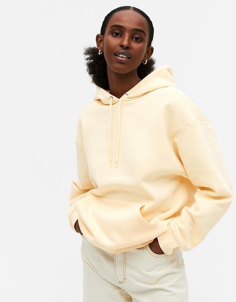 Sudadera Con Capucha Amarilla De Algodón Orgánico Oda De Monki-amarillo