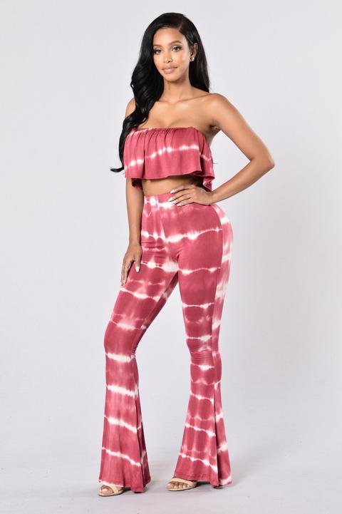 Twist And Tie Set - Burgundy