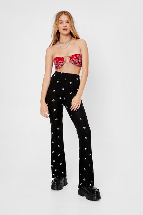 Womens Yin And Yang High Waisted Flares