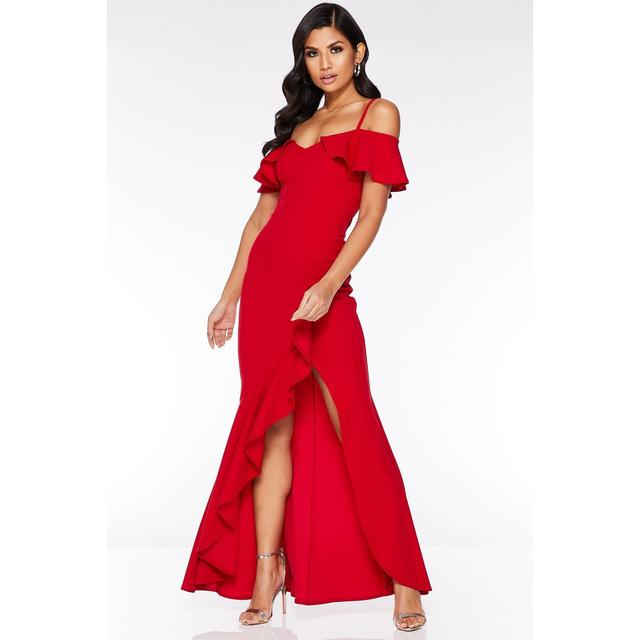 quiz red maxi dress