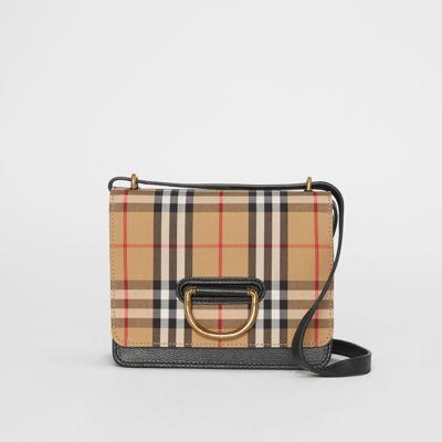 Borsa The D-ring Piccola In Pelle Con Motivo Vintage Check