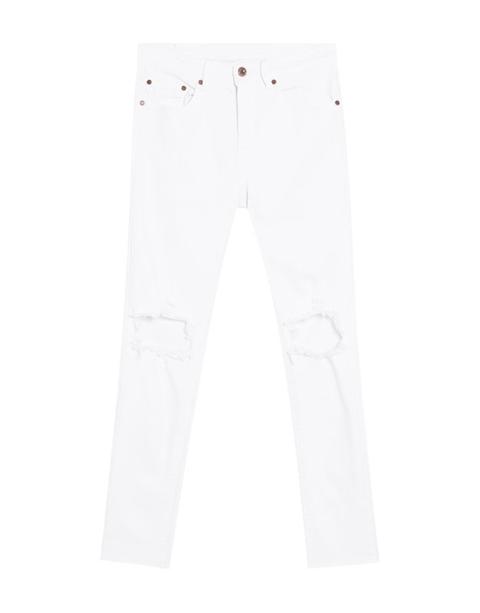 Jeans Super Skinny Fit Blanco Rotos
