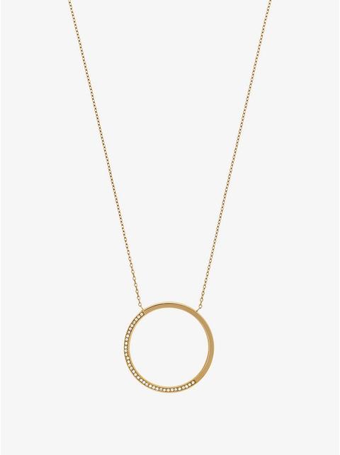 Pavé Gold-tone Pendant Necklace