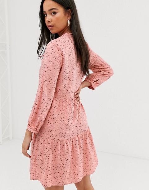 new look polka dot smock dress