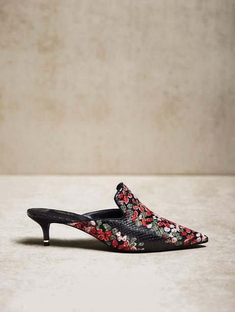 Zapato Destalonado Piel Estampado Flores Limited Edition