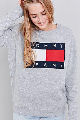tommy jeans grey sweatshirt womens