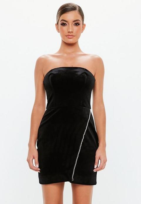 velvet bandeau dress