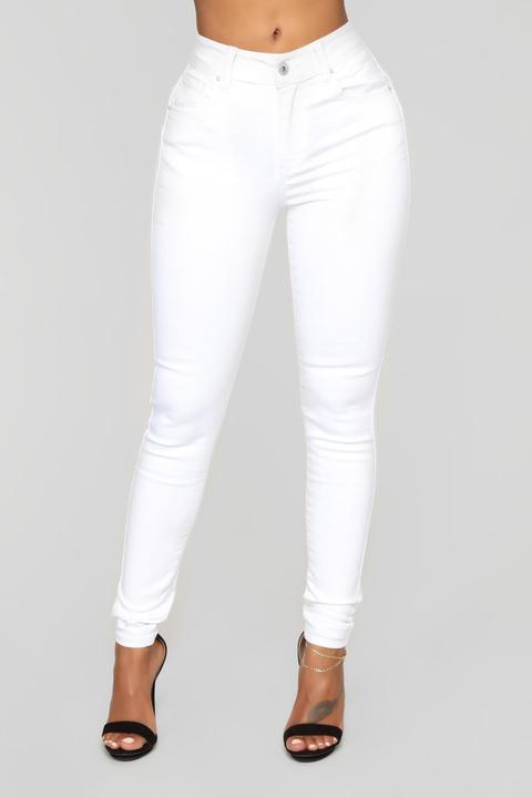 fashion nova white high waisted jeans
