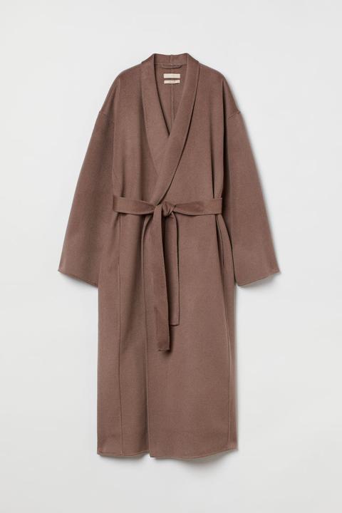 Cashmere-blend Coat - Brown