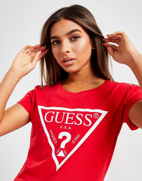 Guess Camiseta Icon Logo, Rojo