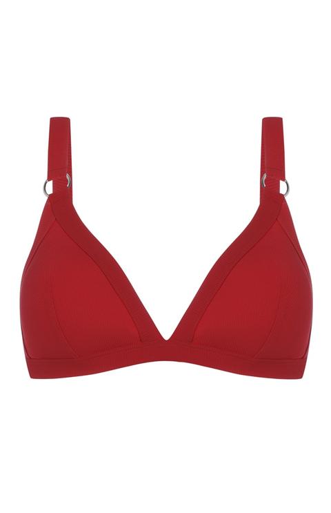 Red Triangle Bikini Top