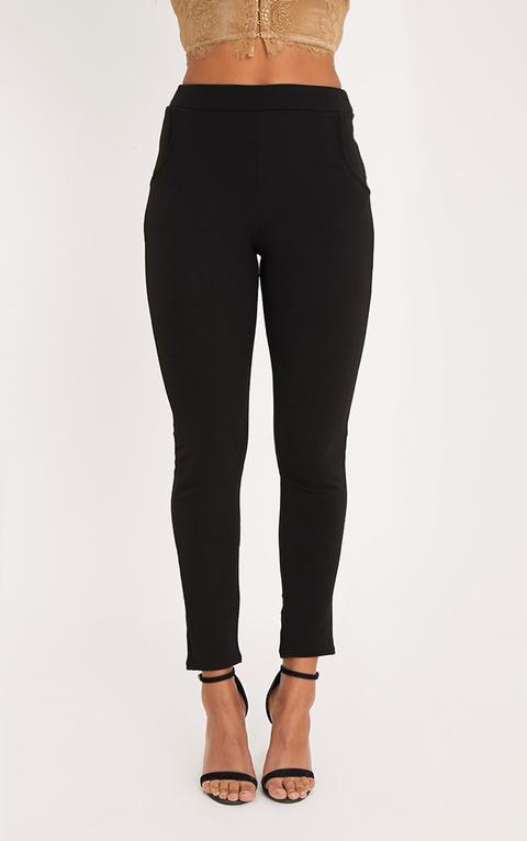 Sage Black Crepe Skinny Trousers