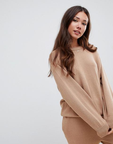 Asos Design Premium Lounge Oversized Sweat - Tan