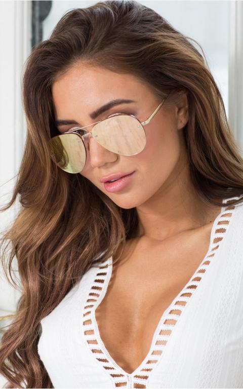 Stare Down Sunglasses In Rose Gold