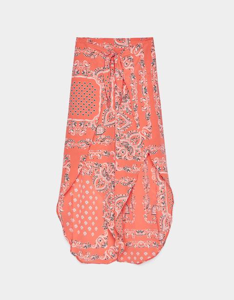 Pantalón Culotte Con Estampado Bandana