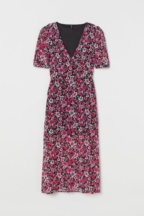 Robe À Manches Bouffantes - Rose