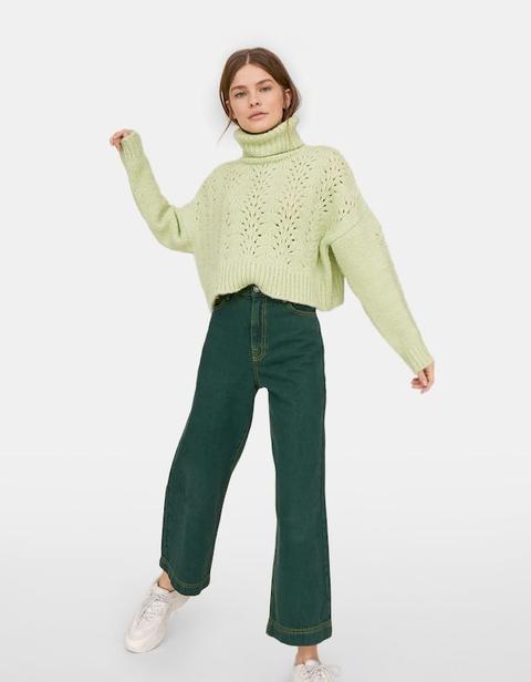 Jeans Culotte Verde Oliva
