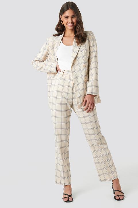 Light Checkered Suit Pants