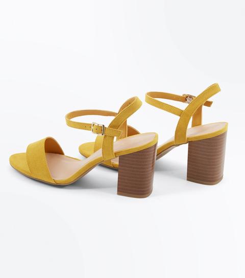 wide fit mustard heels