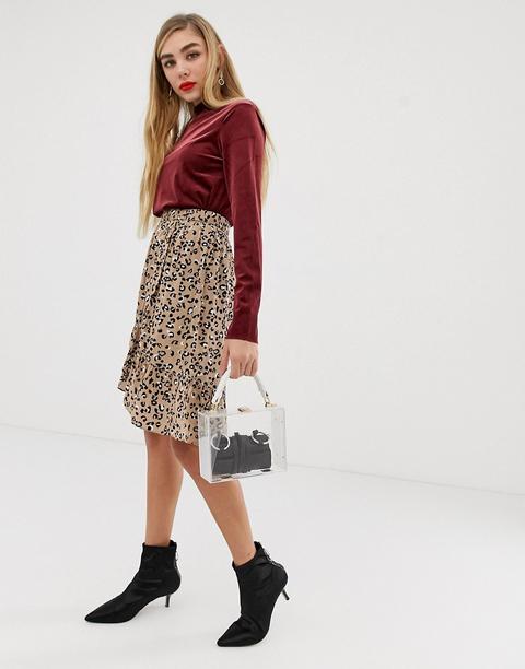 Mbym - Gonna Svasata Con Stampa Leopardata - Multicolore