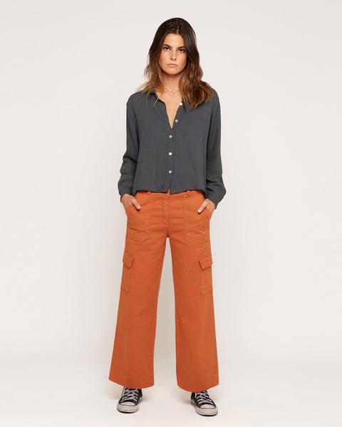 Pantalón Sarga Cargo Naranja