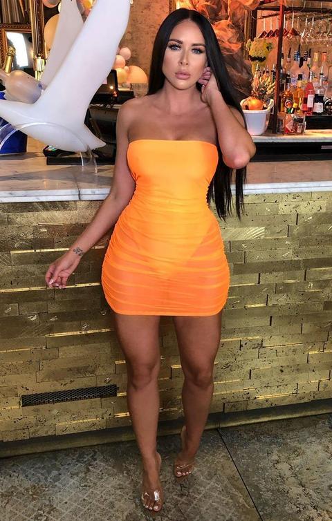 sheer orange dress