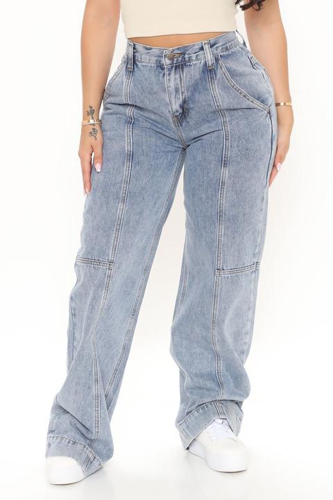 Genevieve Non Stretch Wide Leg Jeans - Medium Blue Wash from Fashion ...