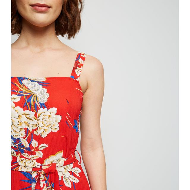 new look red floral jumpsuit