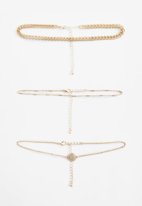 Gold Choker Necklace Pack