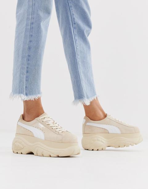 Puma X Buffalo Suede Cream Platform Trainers from ASOS on 21 Buttons