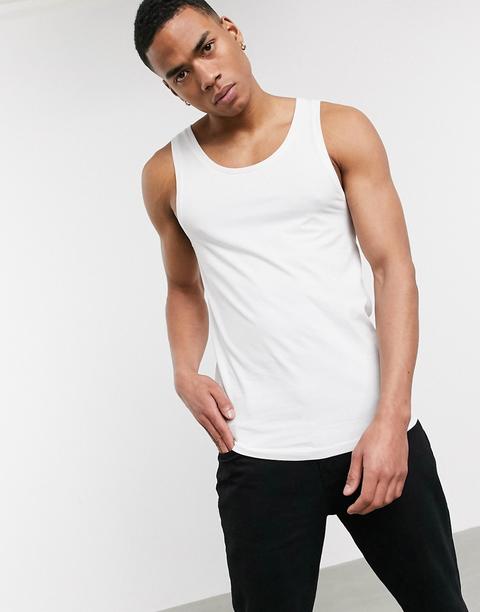 Asos Design Organic Muscle Fit Vest In White