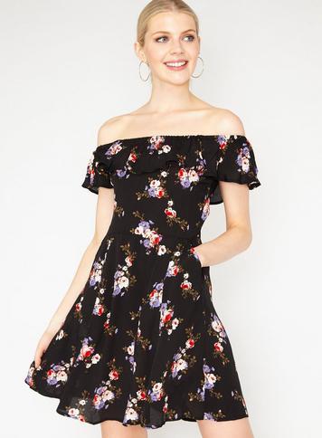 miss selfridge bardot skater dress