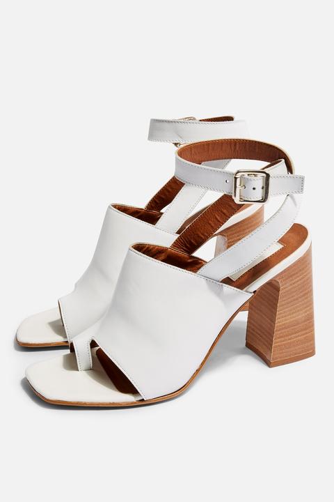 Womens Nieve Block Heels - White, White