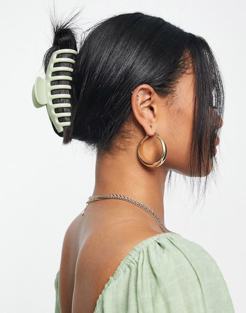 Asos Design Hair Clip Claw In Sage Green