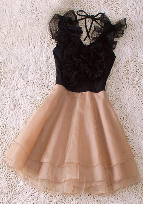 Vestito In Miniatura Cravatta In Vera Ginadina In Pizzo Nero