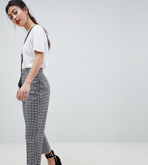 Petite Tailored Gingham Tapered Trouser 