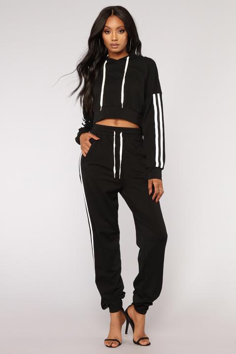 From The Block Crop Hoodie - Black