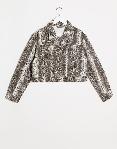 Chaqueta Vaquera Con Diseño De Efecto Piel De Serpiente De I Saw It First-multicolor
