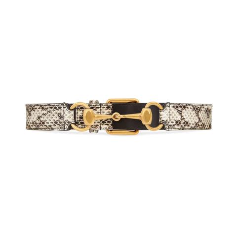 Snakeskin Belt With Horsebit from Gucci 