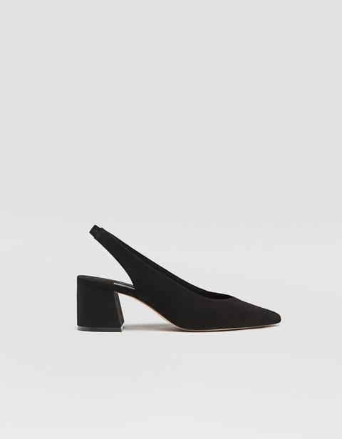 Decolleté Slingback Nera Tacco Medio Nero