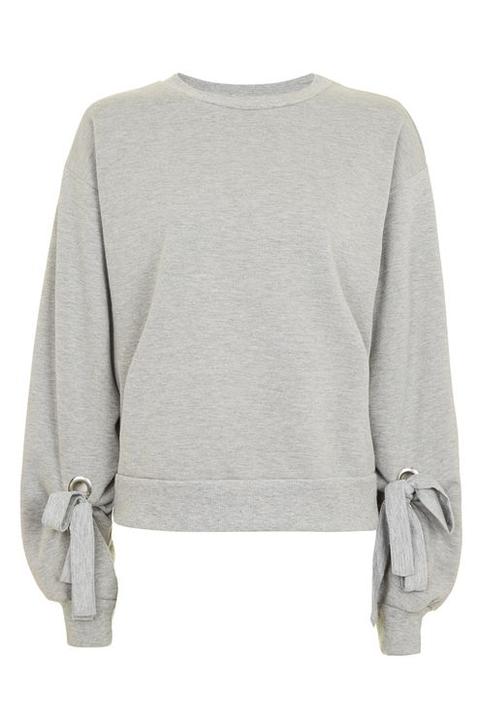 Tie Sleeve Blouson Sweat Top