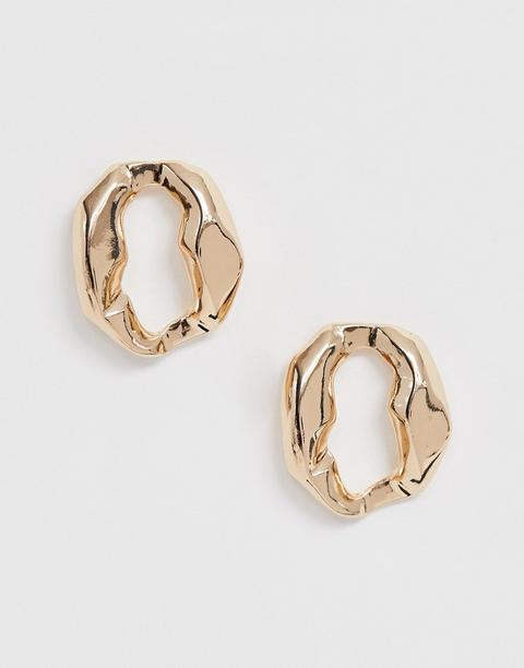 Pendientes De Botón Dorados Con Diseño Circular Ondulado De River Island