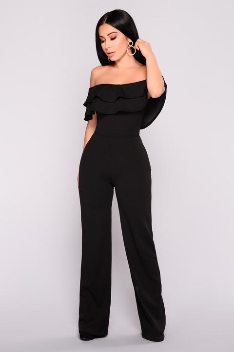 Ready To Ruffle Jumpsuit - Black