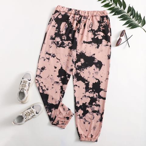 Plus Tie Dye High Waist Joggers