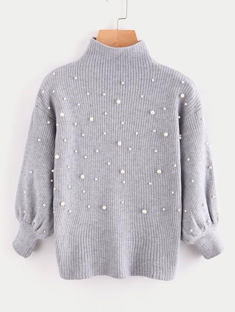 Maglione Con Perle Sintetiche