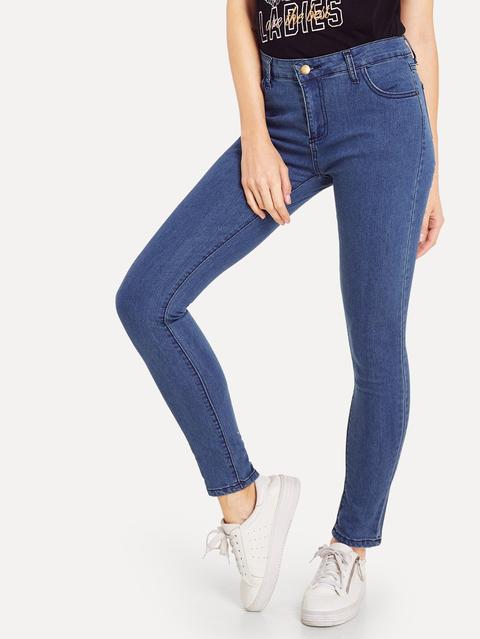 Jeans Skinny Con Zip Sul Retro