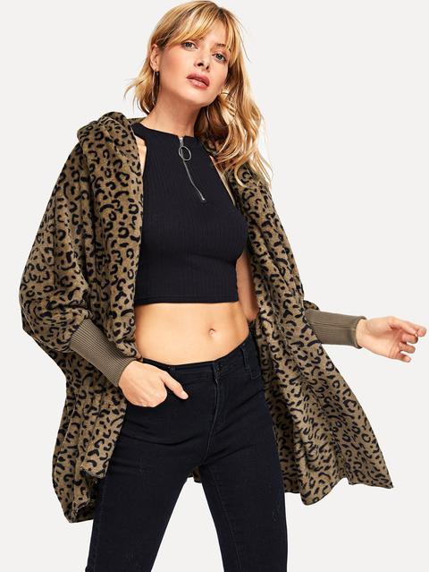 Chaqueta Con Capucha Con Estampado De Leopardo